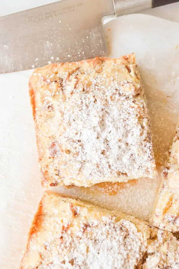 Swedish Visiting cake Bars can be cut into squares or triangles depending on the serving size