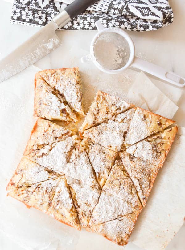 Swedish Visiting cake Bars sliced and ready to serve