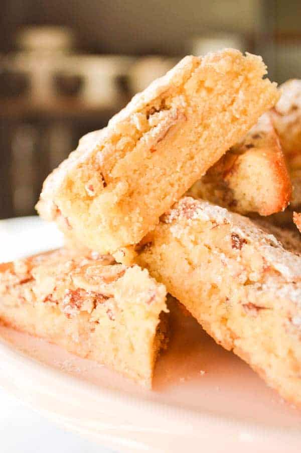 Almond Cake Bars are the perfect pick up treats for brunch or coffee with friends