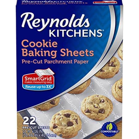 Reynolds Kitchens Cookie Baking Parchment Paper Sheets (SmartGrid, Non-Stick, 22 Sheets)