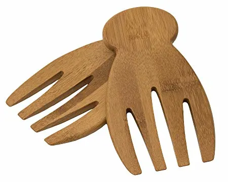 Totally Bamboo Salad Hands, Bamboo Salad Server Set