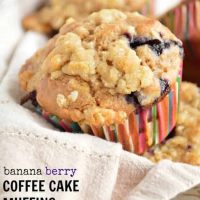 Banana Berry Coffee Cake Muffins