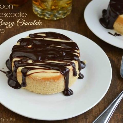 Bourbon Cheesecake with Boozy Chocolate for Two