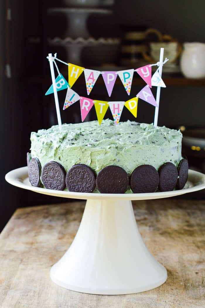 Mint Oreo Buttercream Birthday Cake