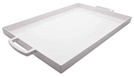 Zak Designs 19.5in x 11.5in Large MeeMe Serving Tray, Eggshell White LT