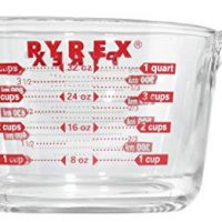 Pyrex 6001076 Measuring 4 Cup (32 Oz) Glass, Clear, Red