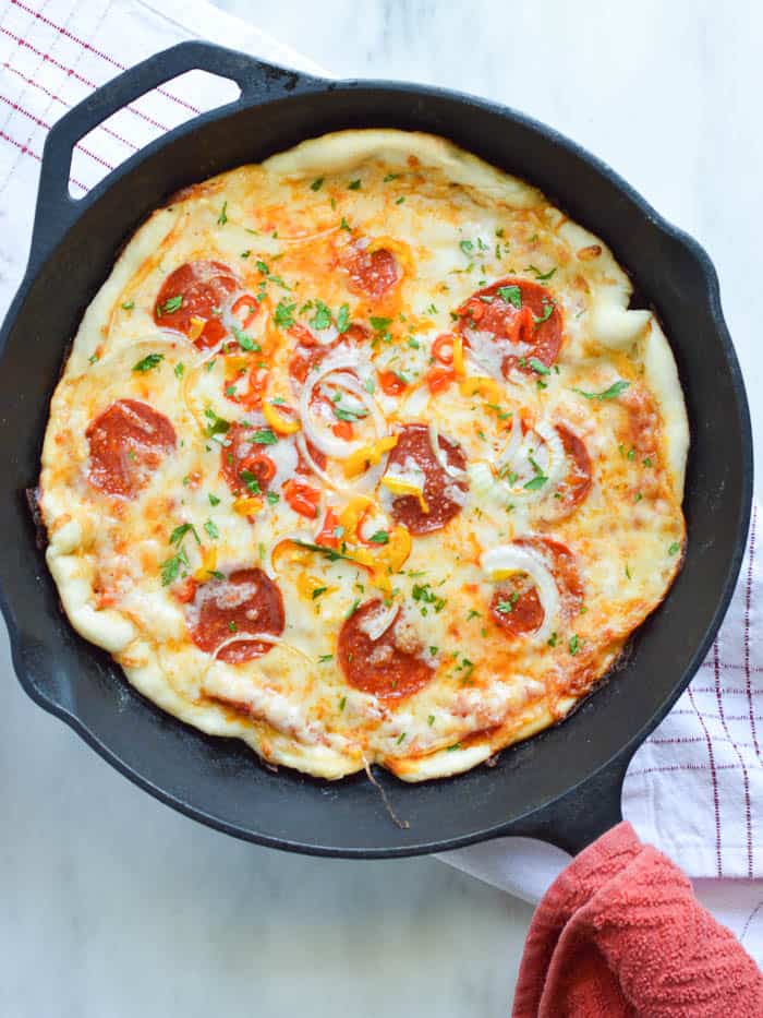 Cast Iron Pizza (Homemade Pizza Dough)