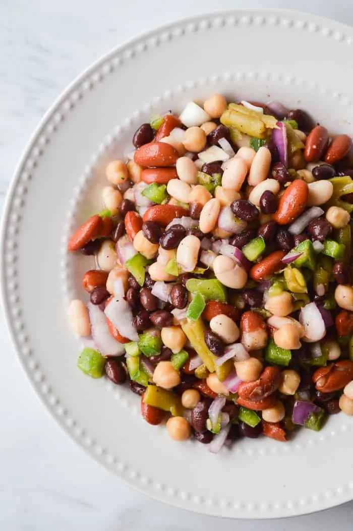 The Best Easy 5 Bean Salad - Sugar Dish Me