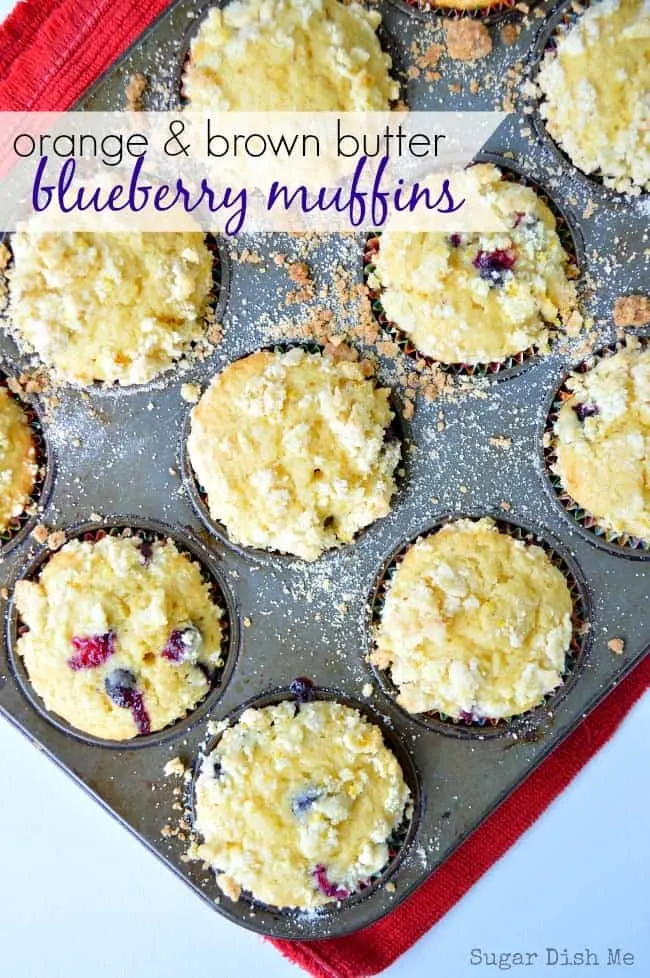 Orange and Brown Butter Blueberry Muffins