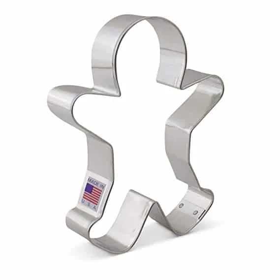 Happy Gingerbread Man Cookie Cutter - Ann Clark - 5 Inches - US Tin Plated Steel