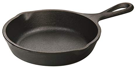 Lodge H5MS Heat Treated Miniature Skillet, Cast Iron, 5", Black