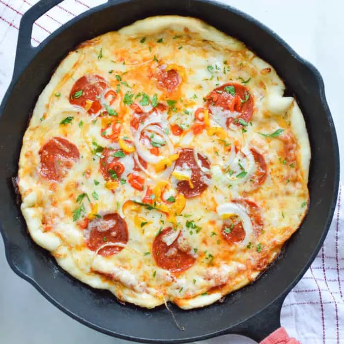 Hot Sausage Cast-Iron Skillet Pan Pizza Recipe