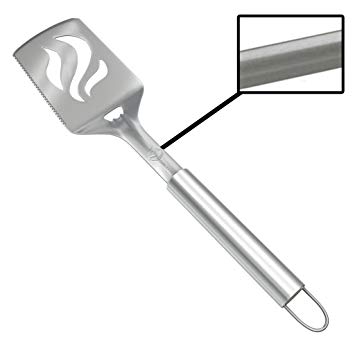 Barbecue Spatula With Bottle Opener - HEAVY DUTY 20% THICKER STAINLESS STEEL - Wide Metal Grilling Turner for Burgers Steak & Fish - Large BBQ Grill Handle - Best Cooking Utensils & Accessories