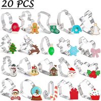 20PCS Christmas Cookie Cutters - Xmas/Holiday/Wonderland Party Supplies/Favors - Snowflakes/Gingerbread Man
