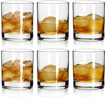 Rock Style Old Fashioned Whiskey Glasses 11 Ounce, Short Glasses For Camping/Party,Set Of 6