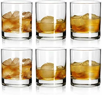 Rock Style Old Fashioned Whiskey Glasses 11 Ounce, Short Glasses For Camping/Party,Set Of 6