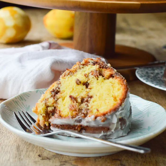 Olive Oil Bundt Cake with Pecan Streusel