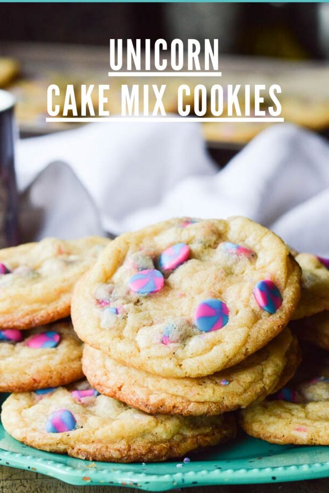 Unicorn Cake Mix Cookies Sugar Dish Me